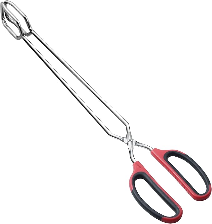 Extra Long Scissor Tongs 16-Inch Stainless Steel Barbecue Grilling Tongs by HINMAY