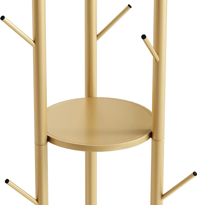 Metal Gold Coat Racks Freestanding, Coat Hanger Stand, Hall Tree Rack - Image 3