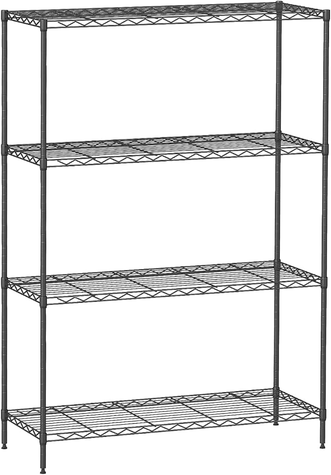 4-Tier Storage Shelves 35.4" L x 13.3" W x 53.7" H Metal Garage Shelves by FDW