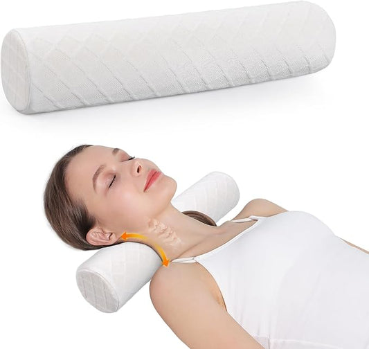 Cozyhealth Cervical Roll Pillow, Medium Soft Memory Foam Neck Round Pillow by Cozyhealth