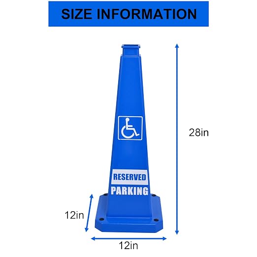 OrangeStar 6-Pack 28" Reserved Parking Cones, Large 4-Sided Message Safety - Image 6