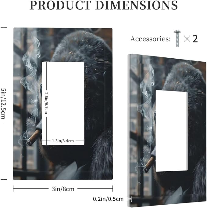 Funny Animal Smoking Black Orangutan Decorative Outlet Covers 1 Gang Single - Image 5