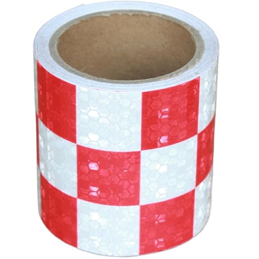 Red and White Reflective Tape Outdoor Waterproof 3 inch X 10 feet, High by tuyrchu
