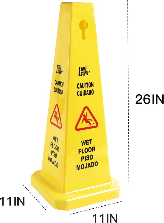 MATTHEW CLEANING 3 Packs 26” Caution Wet Floor Safety Cones - Image 3
