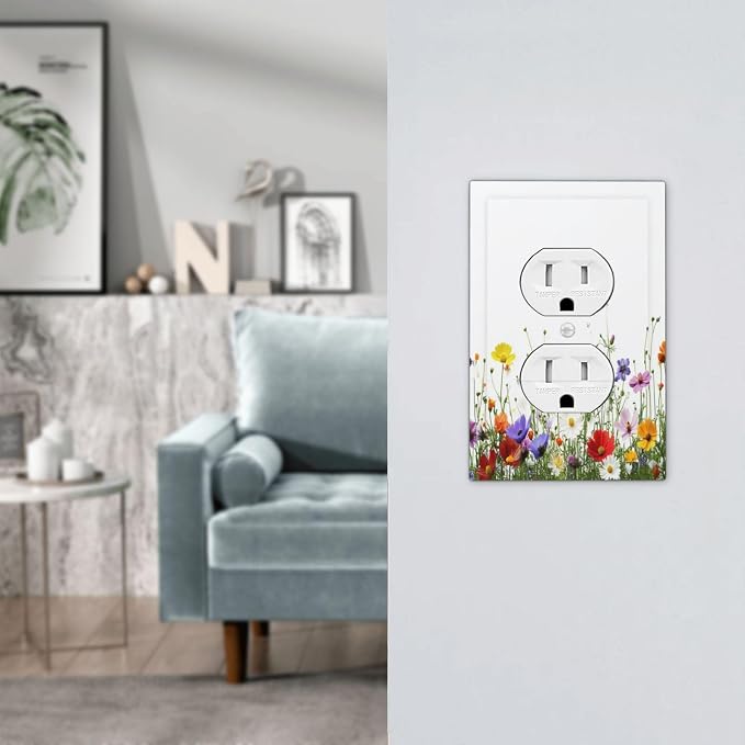 Outlet Covers Colorful Wildflowers Plant Floral Daisy 1 Gang Duplex Light - Image 7