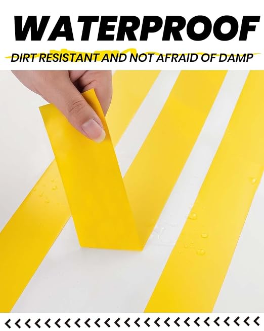ADHES Yellow Hazard Warning Safety Tape, 2 Inch x 35 Yards x 2 Rolls High - Image 3