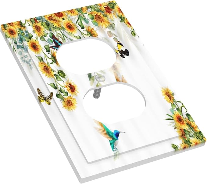 Outlet Covers Yellow Sunflower Blue Hummingbird Butterfly 1 Gang Duplex Light - Image 3
