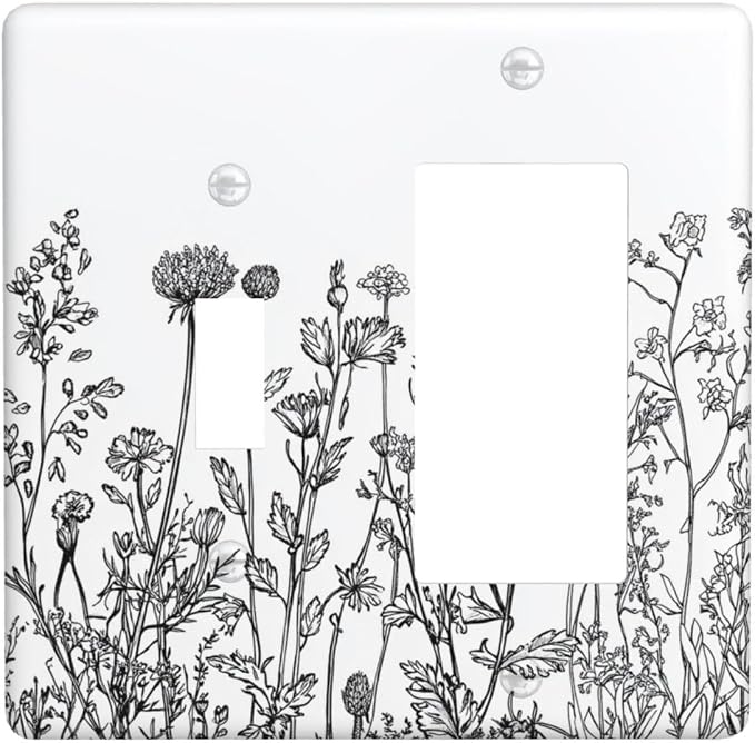 Outlet Covers Floral Wildflower Rustic Plant Leaves 1 Toggle 1 Rocker by Unknown