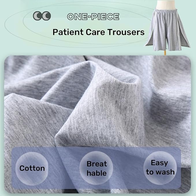 Bedridden Patient Clothing, Full Open Patients Care Trousers, Unisex Fracture - Image 3