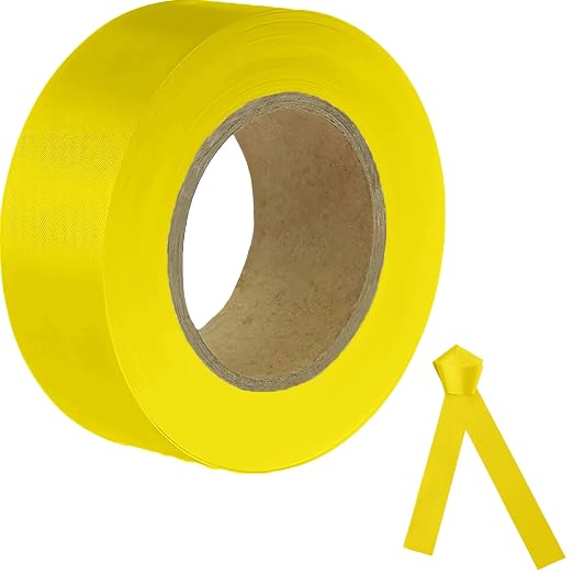 Yellow Flagging Tape, 1-3/16" 300' Survey Tape, Tree Marking Ribbon, by JIZHGRAD