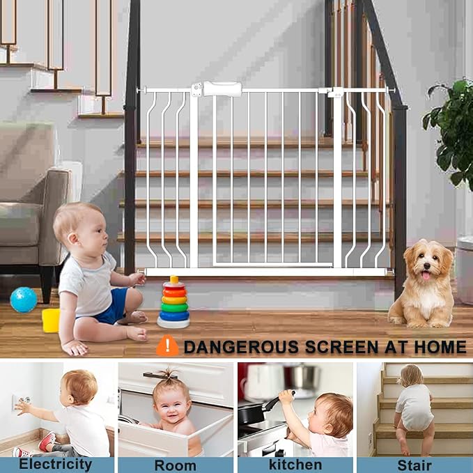 Extra Wide Baby Gates 48-53 Inch Child Dog Pet Gate Indoor Adjustable Safety - Image 8