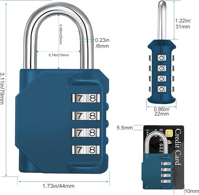 ZHEGE Combination Lock, 4 Digit Combination Padlock Outdoor, School Lock - Image 4