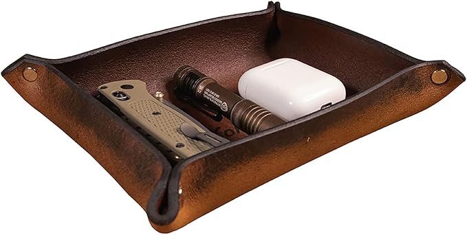 Valet Tray – Full-Grain Leather Catchall Organizer by NohmaLeather