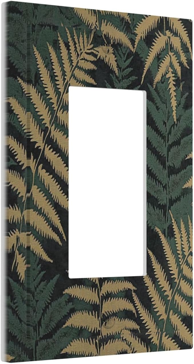 Decorative Outlet Covers Botanical Fern Green Leaf Forest 1 Gang Single Rocker - Image 2
