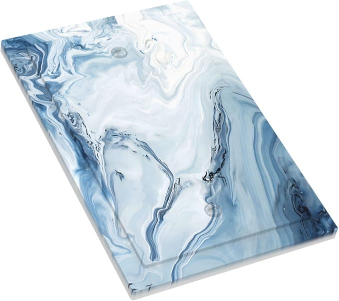 Light Blue Marble Texture Abstract Print Light Switch Cover Plate 1 Gang No - Image 3