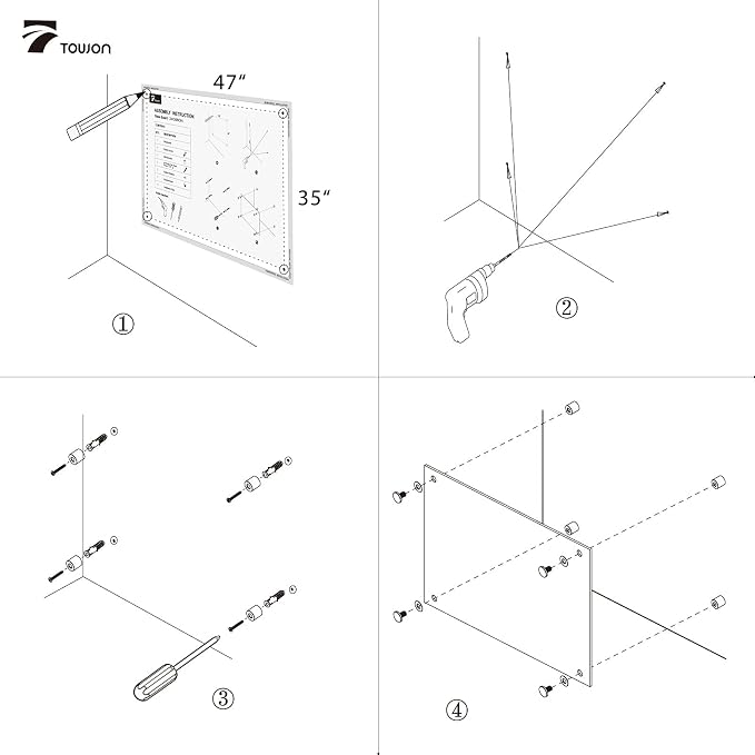 TOWON 47 x 35 Inch Glass Dry Erase Board Reminder, Magnetic Whiteboard Calendar - Image 5