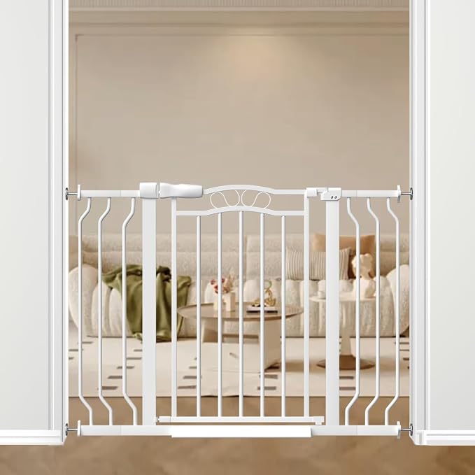 29.5-43.7" Wide Baby Gate for Stairs No Drilling, Press Mounted Dog Gate Indoor - Image 8