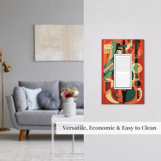 Decorative Outlet Covers Violin Abstract Jazz Colorful Painting 1 Gang Single - Image 7