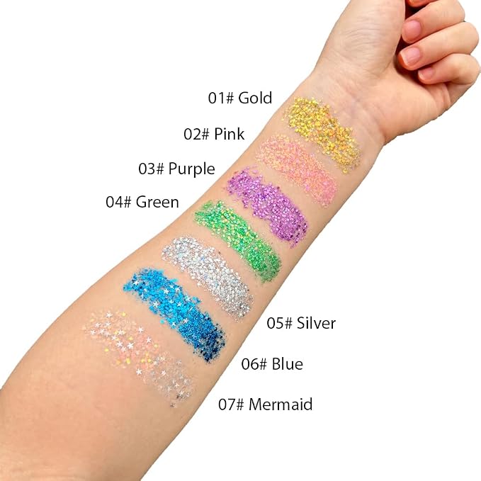 Mysense Green Body Glitter Stick, Mardi Gras Face Hair Glitter, Festival Rave - Image 5