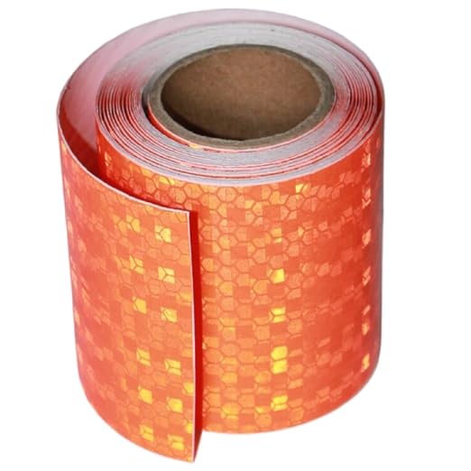 Industrial Reflective Tape Orange Outdoor Waterproof 3 inch, High Visibility by tuyrchu