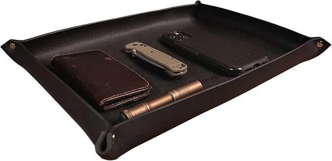 Valet Tray – Full-Grain Leather Catchall Organizer by NohmaLeather