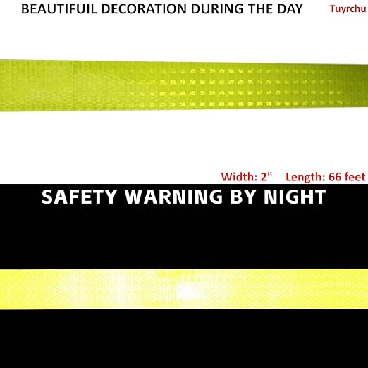 Industrial Reflective Tape Fluorescent Yellow 2 inch Wide, Outdoor Waterproof - Image 3