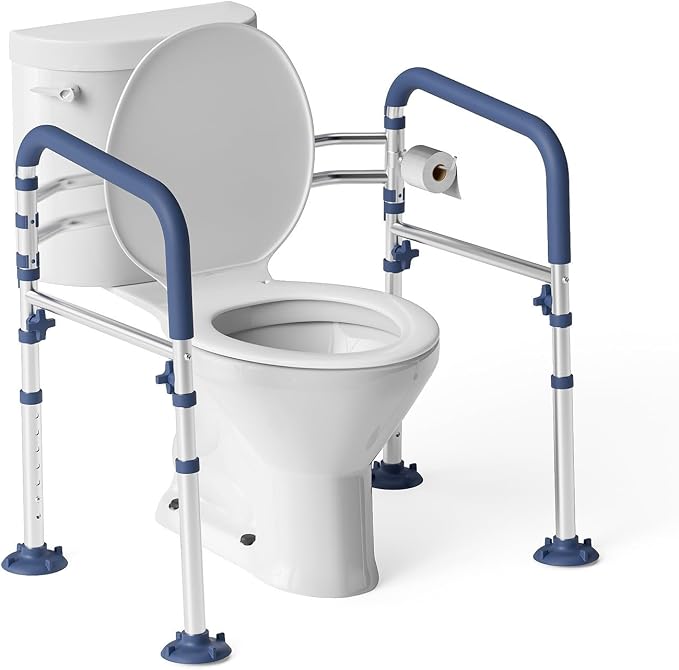 Toilet Safety Rails for Seniors, Height-Adjustable Toilet Frame by Loyoda