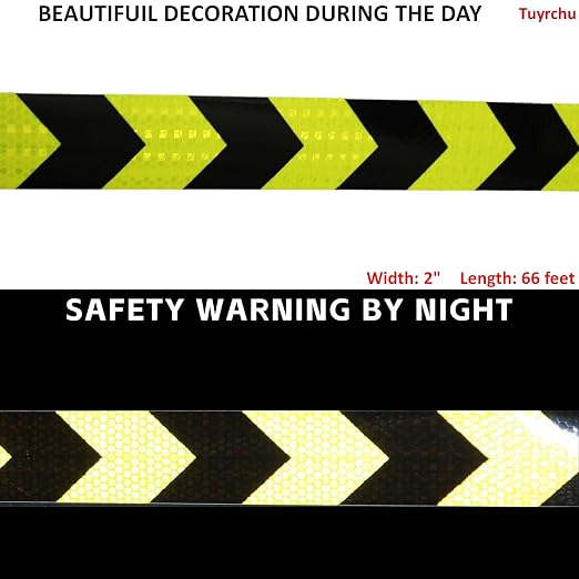 Reflective Tape 2 inch X 66 feet, Outdoor Waterproof Hazard Conspicuity Safety - Image 3
