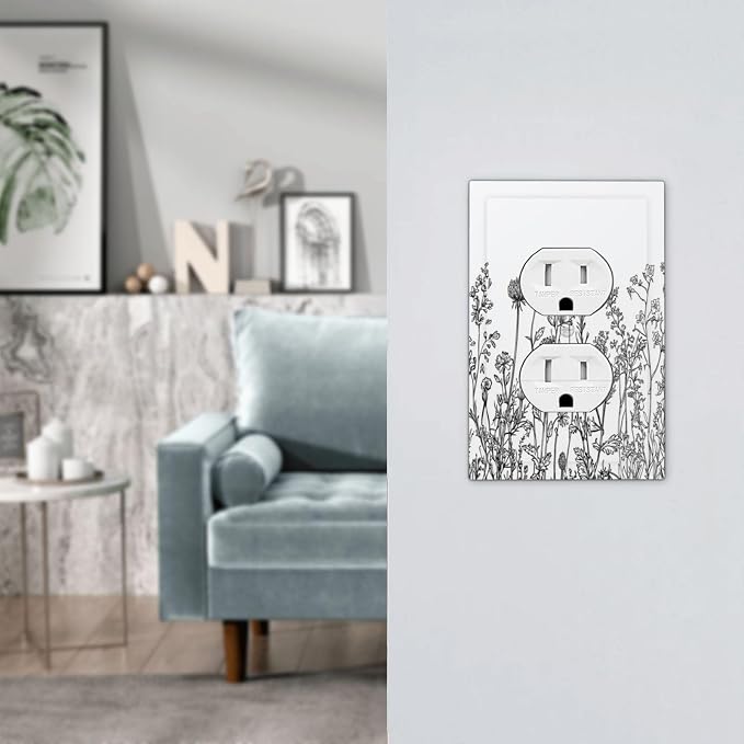 Outlet Covers Floral Wildflower Rustic Plant Leaves 1 Gang Duplex Light Switch - Image 7