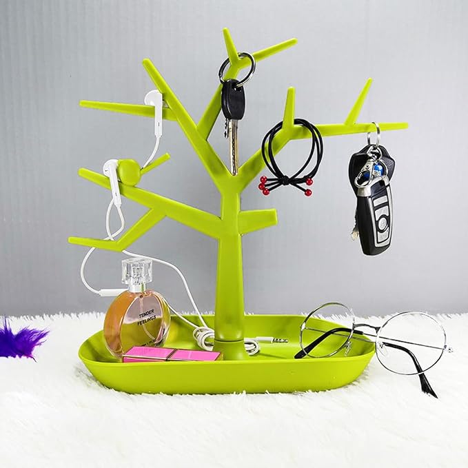 Tabletop Key Holder Stand Tree Key Rack, Stand Jewelry Display Necklace Ring - Image 5