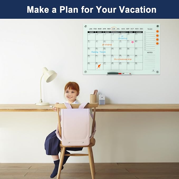 TSJ OFFICE Glass Calendar Whiteboard - Image 9