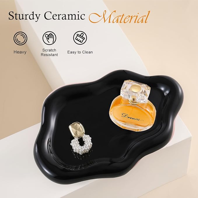 Ceramic Jewelry Tray Trinket Dish, Decorative Cloud Vanity Key Tray - Image 5