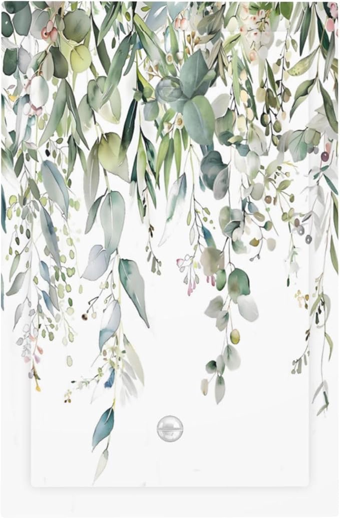 Sage Green Watercolor Eucalyptus Leaves Floral Flowers Light Switch Cover Plate by Unknown