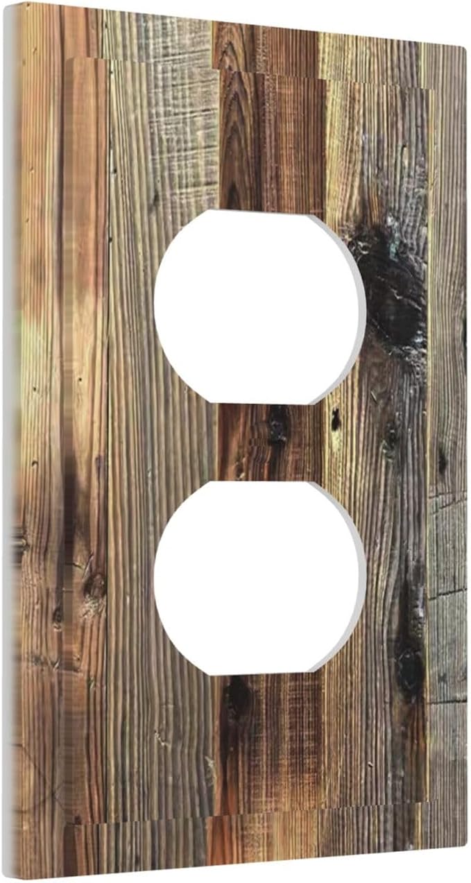 Barn Brown Wood Rustic Weathered Wood Print Outlet Covers 1 Gang Duplex Light - Image 2