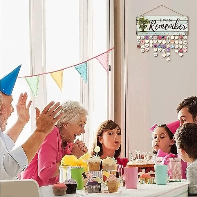 Grandma Gifts - DIY Wood Family Birthday Reminder Calendar - Days to Remember - - Image 5