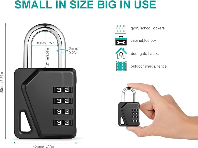ZHEGE Locker Locks with Code for School, Small Padlocks Combination with DIY - Image 4