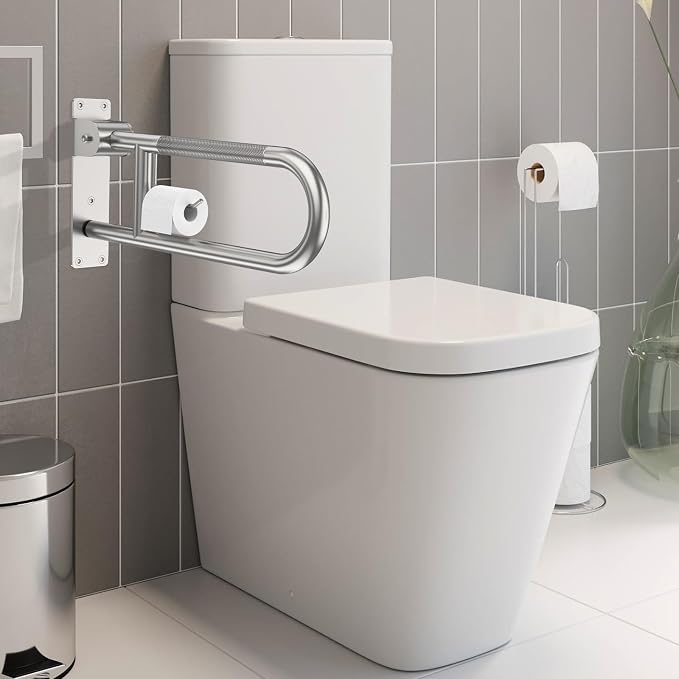 Toilet Grab Bar 22.4 Inch, YuanDe Brushed Nickel Anti-Slip Support Rail - Image 3