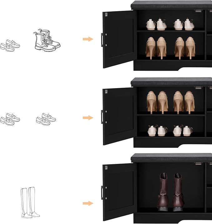 2-Tier Storage Bench, 39.4" Wide Shoe Bench - Image 6