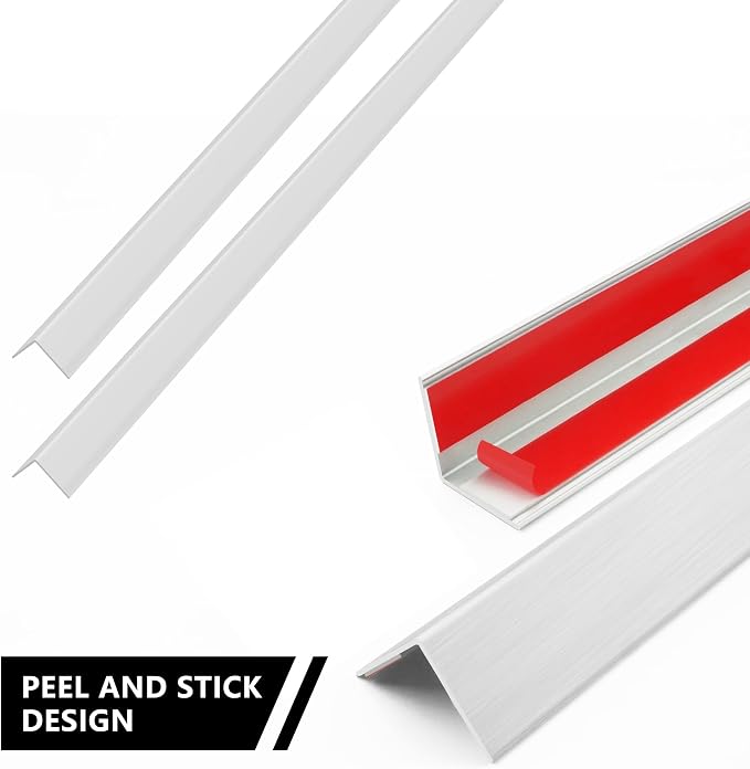 2pcs 57"L*1.42"W Aluminum Self-Adhesive Wall Corner Protectors, Wall Furniture - Image 2
