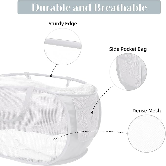 4 Pack Collapsible Laundry Baskets, Foldable Laundry Basket - Field & Grace