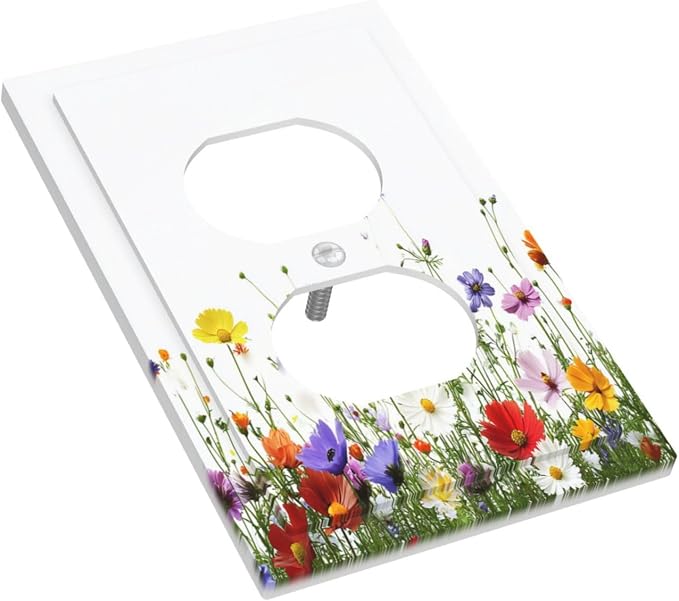 Outlet Covers Colorful Wildflowers Plant Floral Daisy 1 Gang Duplex Light - Image 3