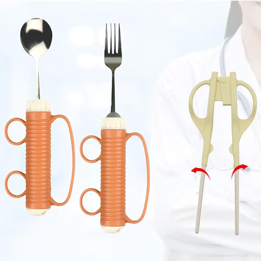Auxiliary Tableware, Feeding/Elderly/Anti-shake Spoon, Fork and Spoon, by Unknown