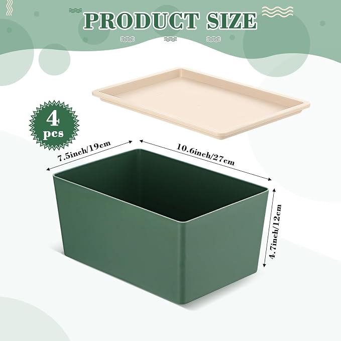 Menkxi 4 Pcs Storage Bins with Lids Plastic Stackable Containers - Image 2