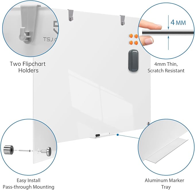 TSJ OFFICE Glass Dry-Erase Board - Image 2