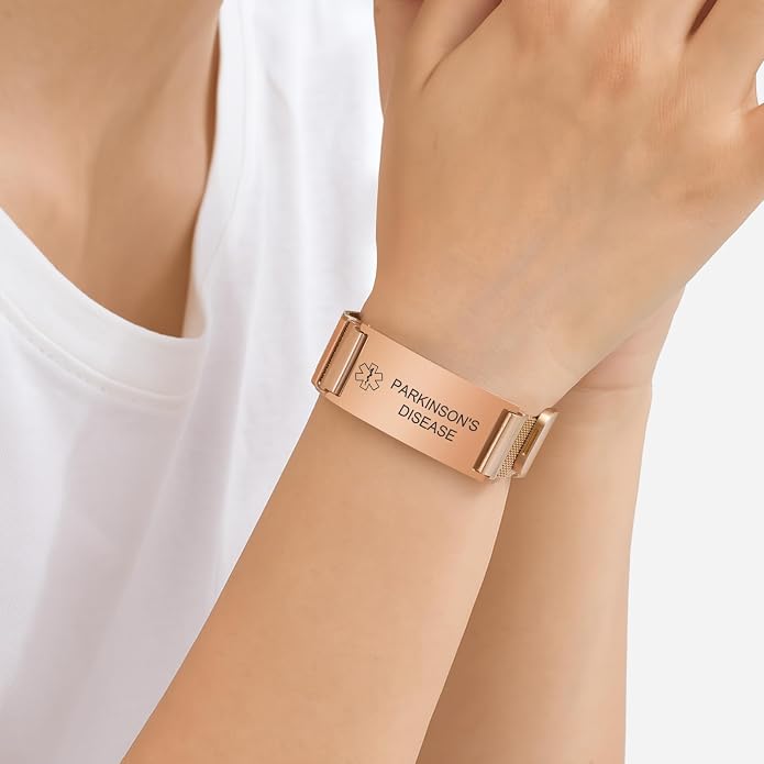 VNOX Medical Alert Id Bracelet for Men Women, Custom Engraving Adjustable - Image 2