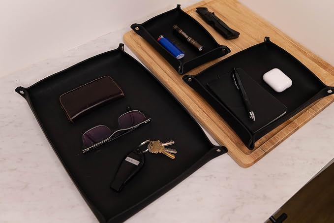 Valet Tray – Full-Grain Leather Catchall Organizer - Image 5