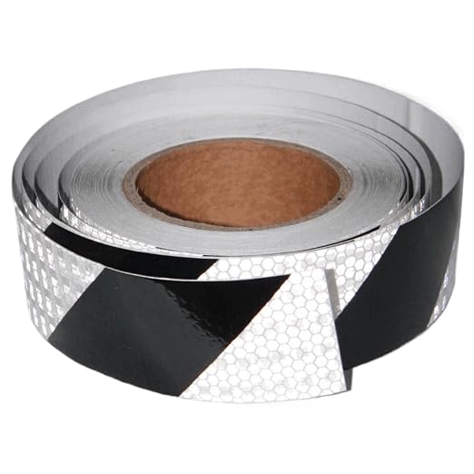 Black White Reflective Tape 2 inch X 66 feet, Outdoor Waterproof Hazard by tuyrchu