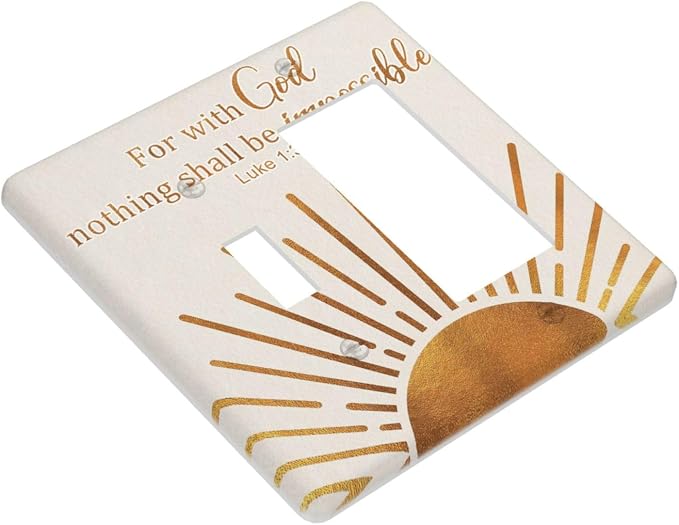 Mid Century Boho Sun Inspirational Quote Outlet Covers 2 Gang Combin Light - Image 3