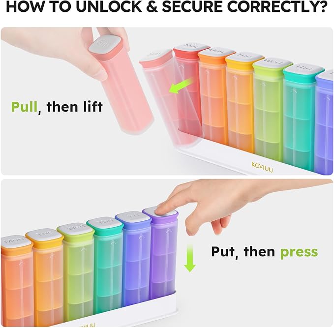 Weekly Pill Organizer 3X a Day, Detachable Pill Box 7 Day, Large 3 Times Daily - Image 3