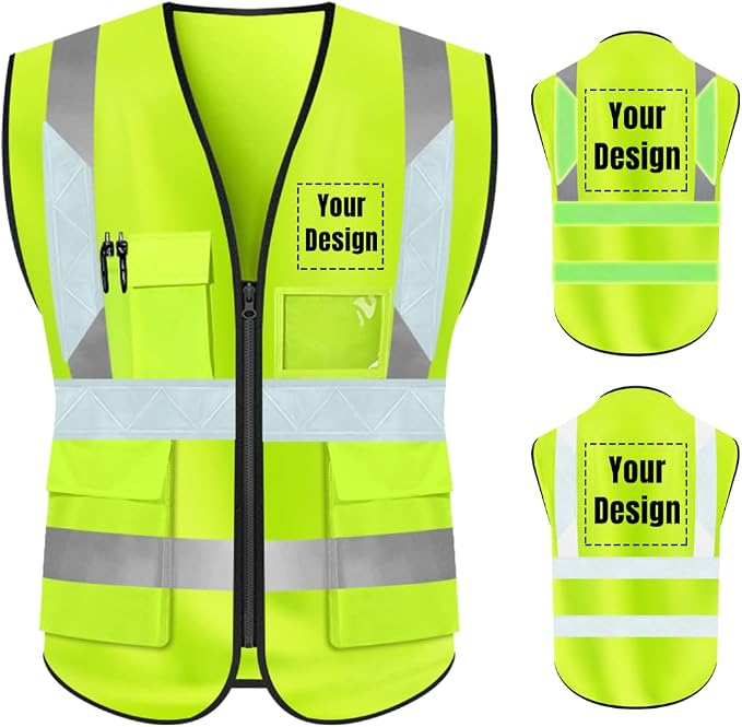 YOWESHOP High Visibility Safety Vest Custom Your Logo Protective Workwear 5 by YOWESHOP